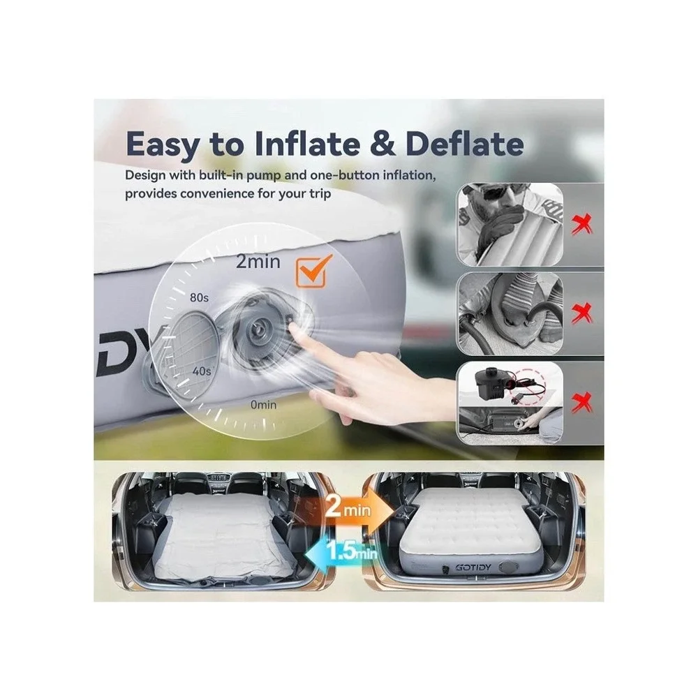 Jeep Mattress with Wireless Air Pump, 10Inch SUV Air Mattress Camping Bed for Je